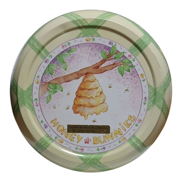Honey Bunnies Bulged Tin  Pattern Cookies Cup - Picture 2 of 10
